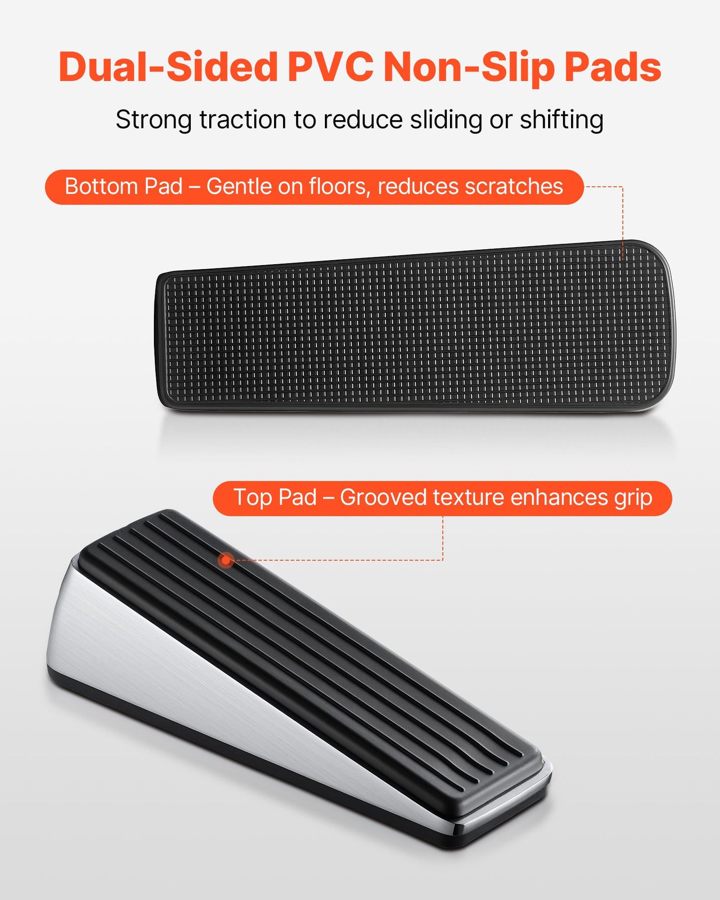[vendor] Heavy Duty Door Stopper, 2 Pack, Door Stop Wedge For