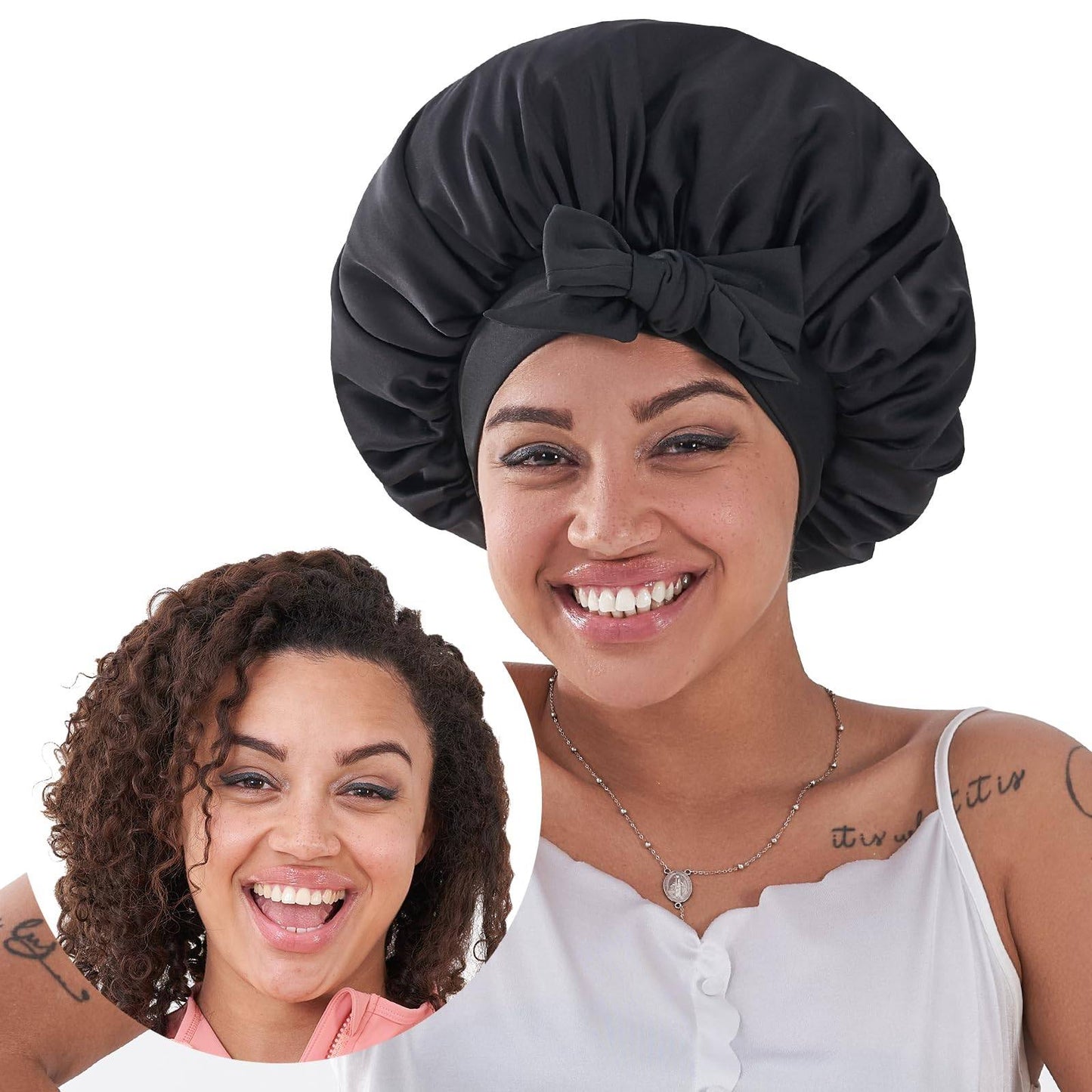 [vendor] Silk Bonnet, Satin Hair Bonnet For Sleeping For Wavy