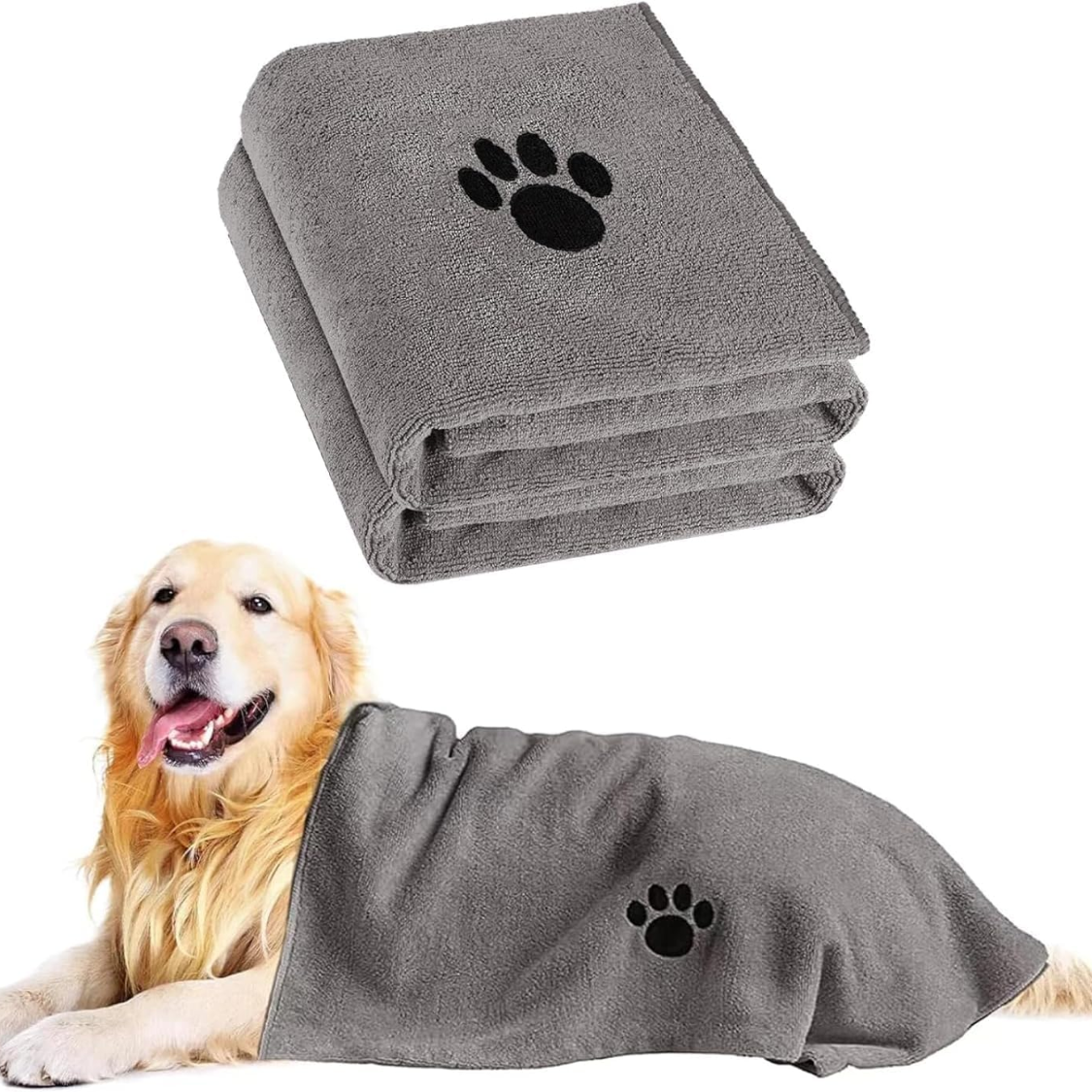 [vendor] 2 Pack Microfiber Dog Towels For Drying Dogs, Super Absorbent And