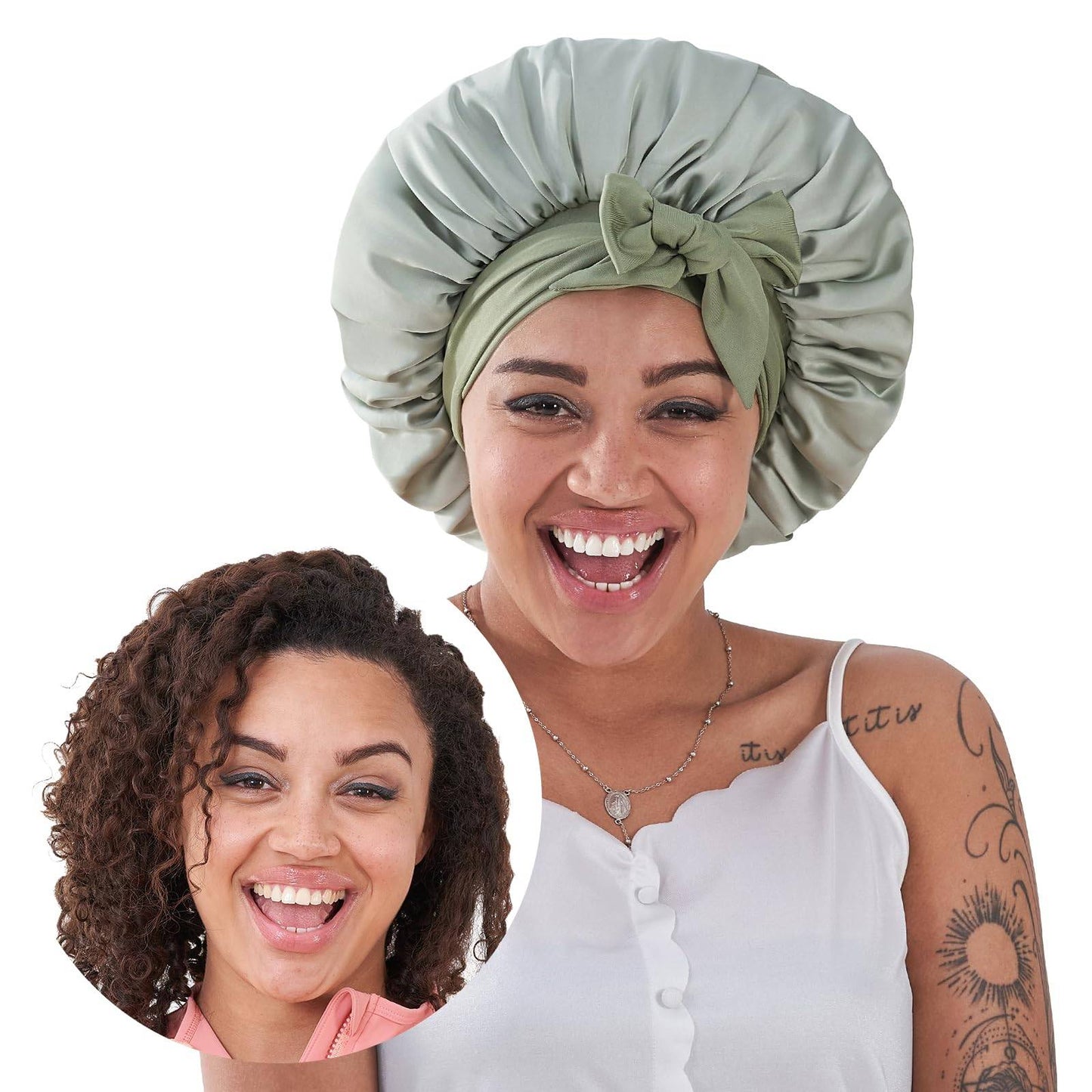 [vendor] Silk Bonnet, Satin Hair Bonnet For Sleeping For Wavy