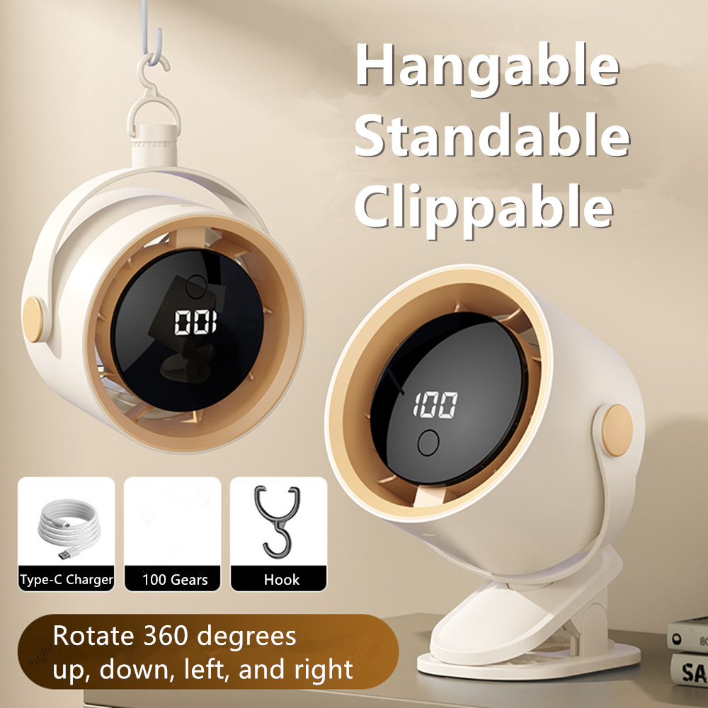 [vendor] 4 In1 Cooling Fan Camping Fan USB Rechargeable Foldable