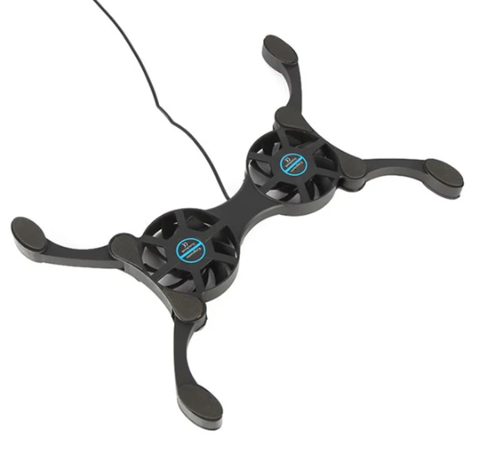 [vendor] Dual USB Cooling Fan Pad Foldable Slim Fans Cooler Stand