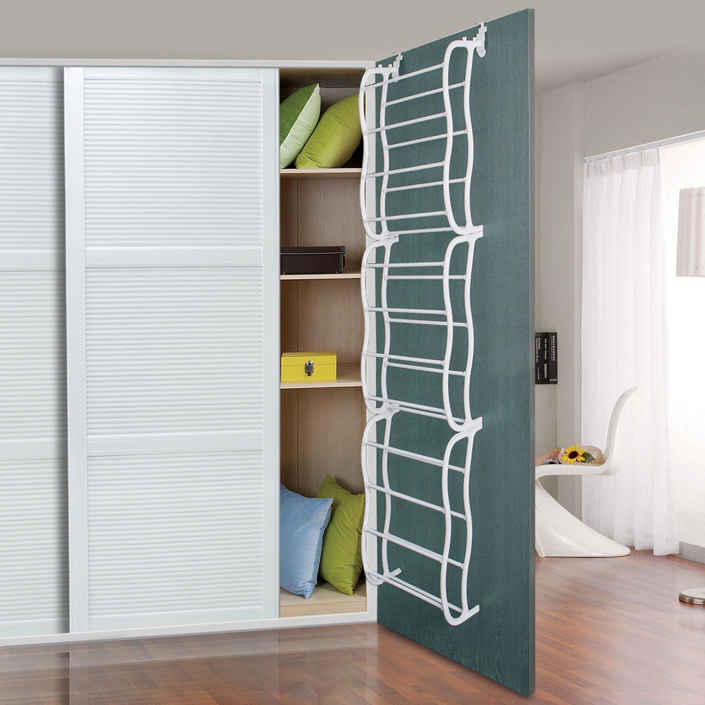 [vendor] 36 Pairs Over-The-Door Shoe Rack 12 Layers Wall Hanging