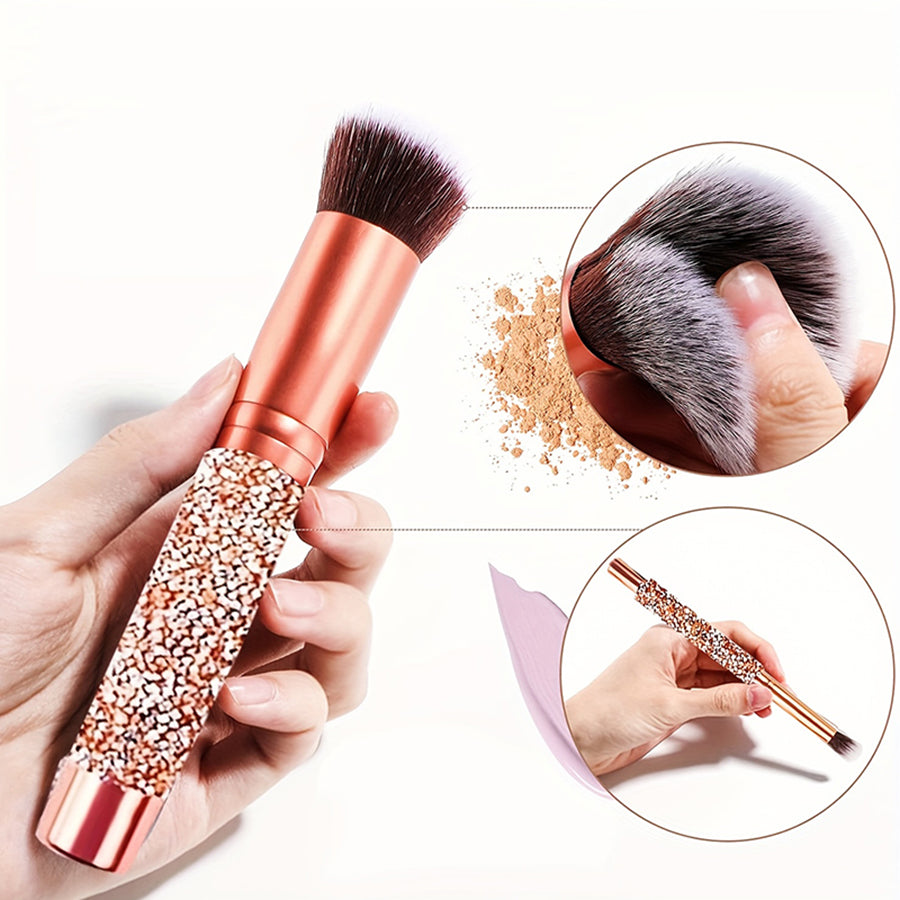 [vendor] 10Pcs Luxury Makeup Brush Set Diamond Rivet Handle