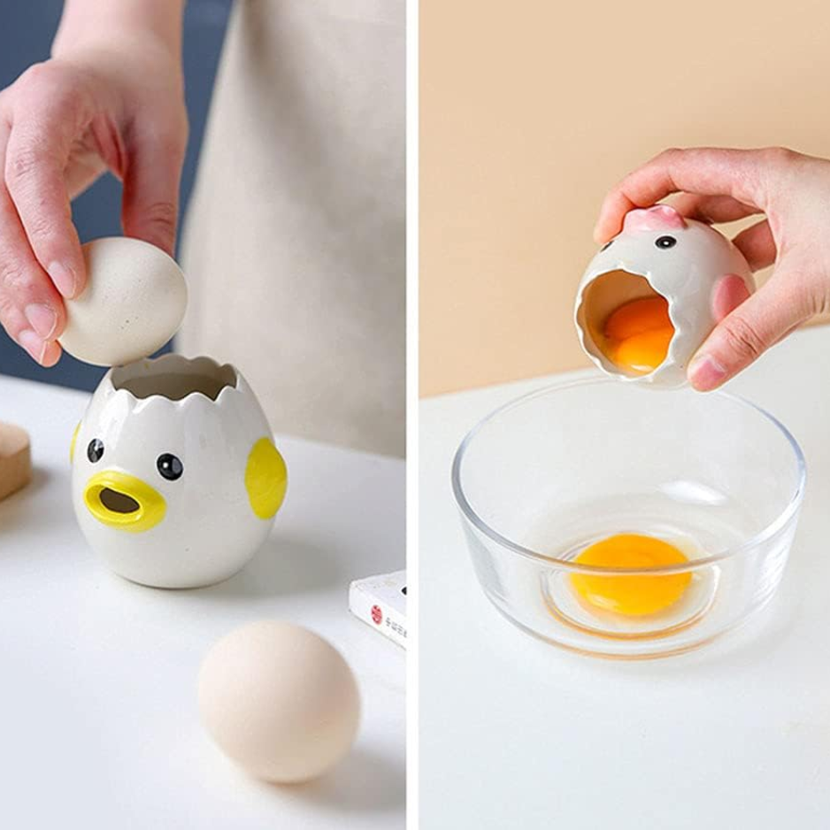 [vendor] LuoCoCo Novelty Ceramic Chicken Egg Yolk Separator Cute