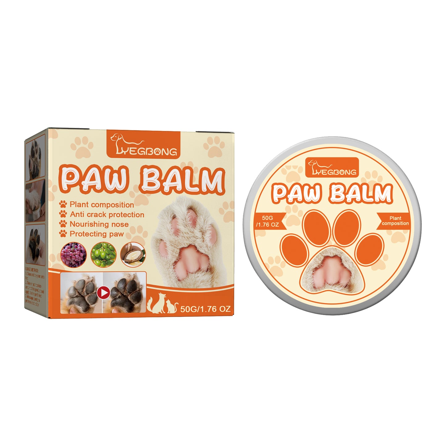 [vendor] Yegbong Pet Moisturizing Paw Balm Suitable For Cats And Dogs,