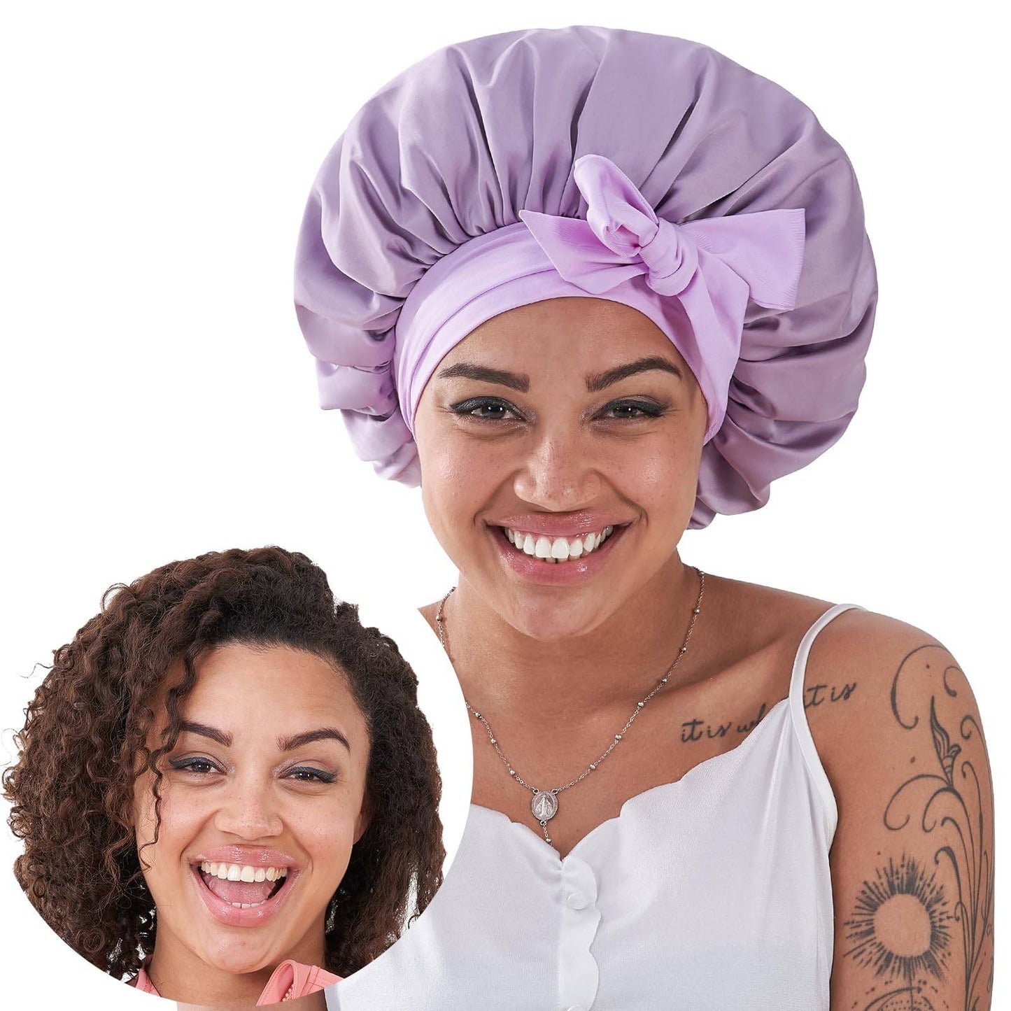 [vendor] Silk Bonnet, Satin Hair Bonnet For Sleeping For Wavy