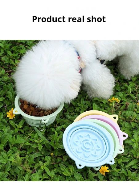 [vendor] 3-in-1 Pet Travel Collapsible Bowl Foldable Slow-Feeder With