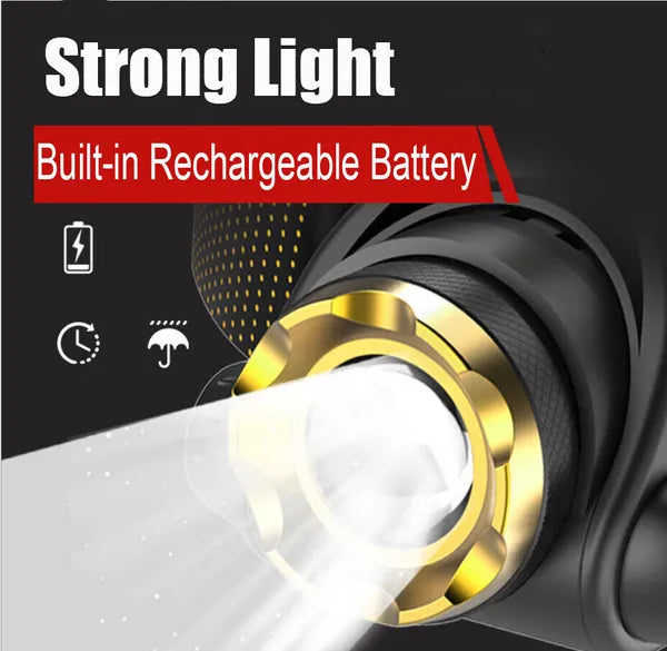 [vendor] 12000000lm LED Headlamp USB Rechargeable Headlight Head