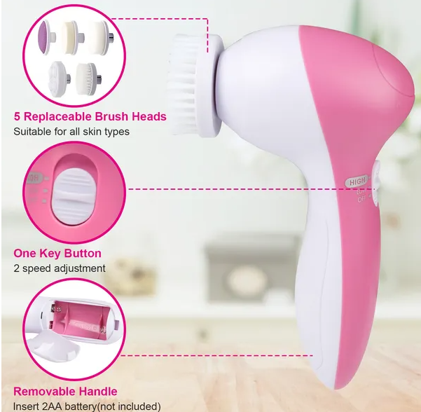 [vendor] Facial Cleansing Brush Waterproof Face Spin Cleaning
