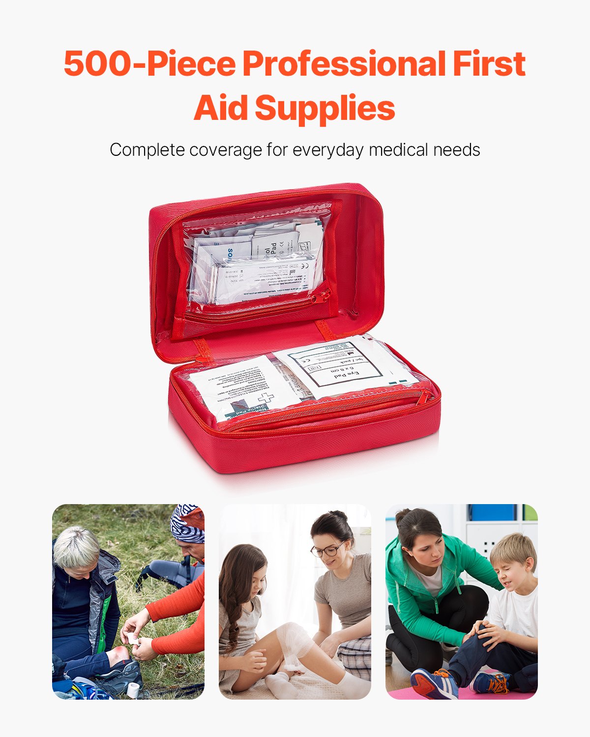 [vendor] First Aid Kit, 500 Pieces, 600D Nylon Large Survival