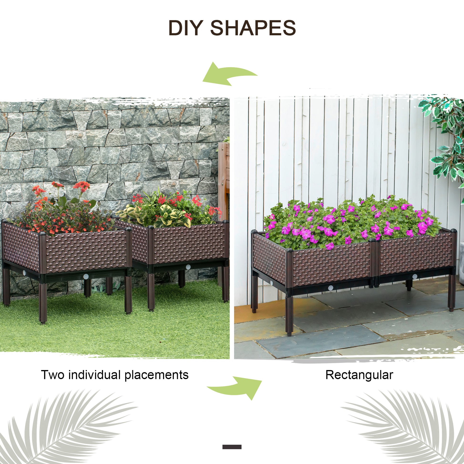 [vendor] Set Of 2 Indoor/Outdoor Planter Boxes | Garden Raised
